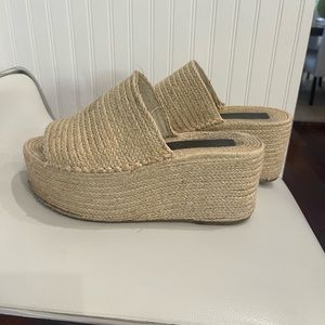 Jute Platform Shoes. Zara size 6. Soles worn.